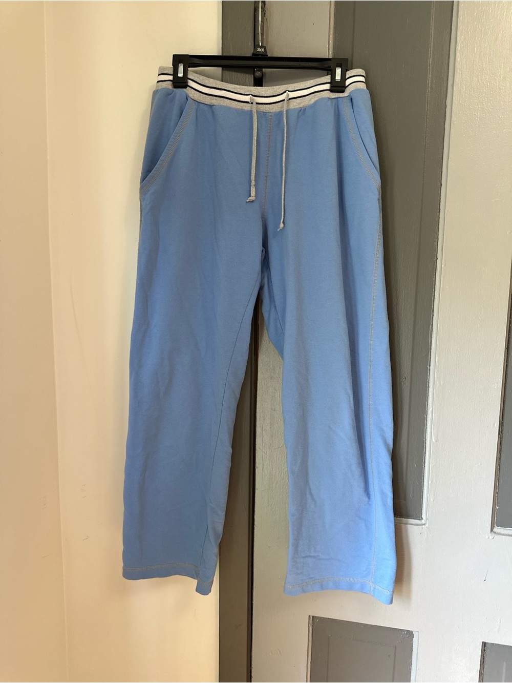 Vintage Y2K Catalina petite Light Blue Lounge Sweatpants with Striped Waistband